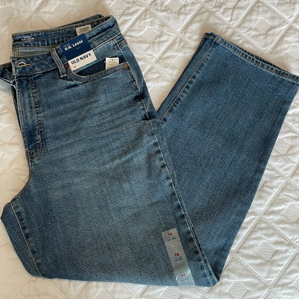 NWT! Old Navy High Waisted OG Loose Jeans - 14